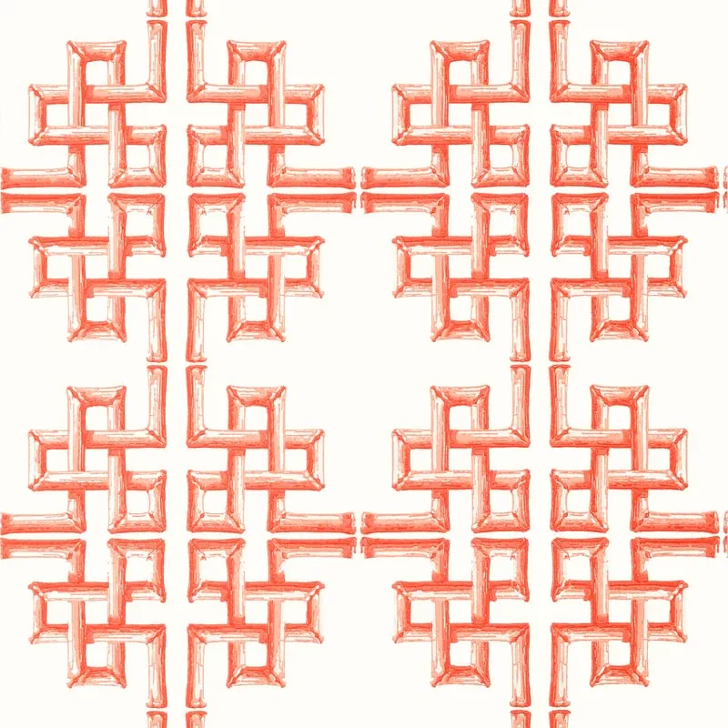Boca Bamboo Coral Thibaut wallpaper by Wallpaper Twins
