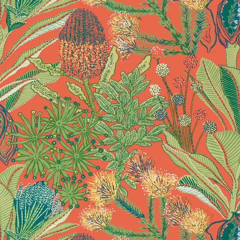 Protea Coral Thibaut wallpaper by Wallpaper Twins
