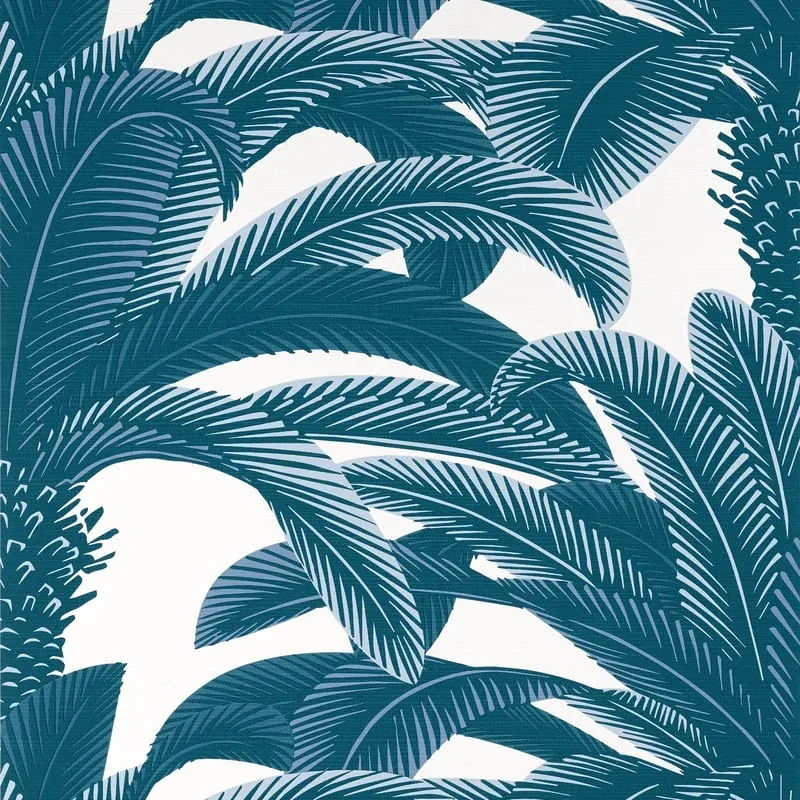 Queen Palm Navy Thibaut wallpaper by Wallpaper Twins