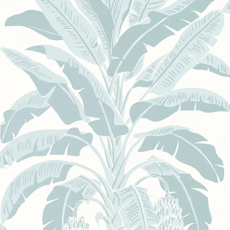 Banana Tree Spa Blue Thibaut wallpaper by Wallpaper Twins