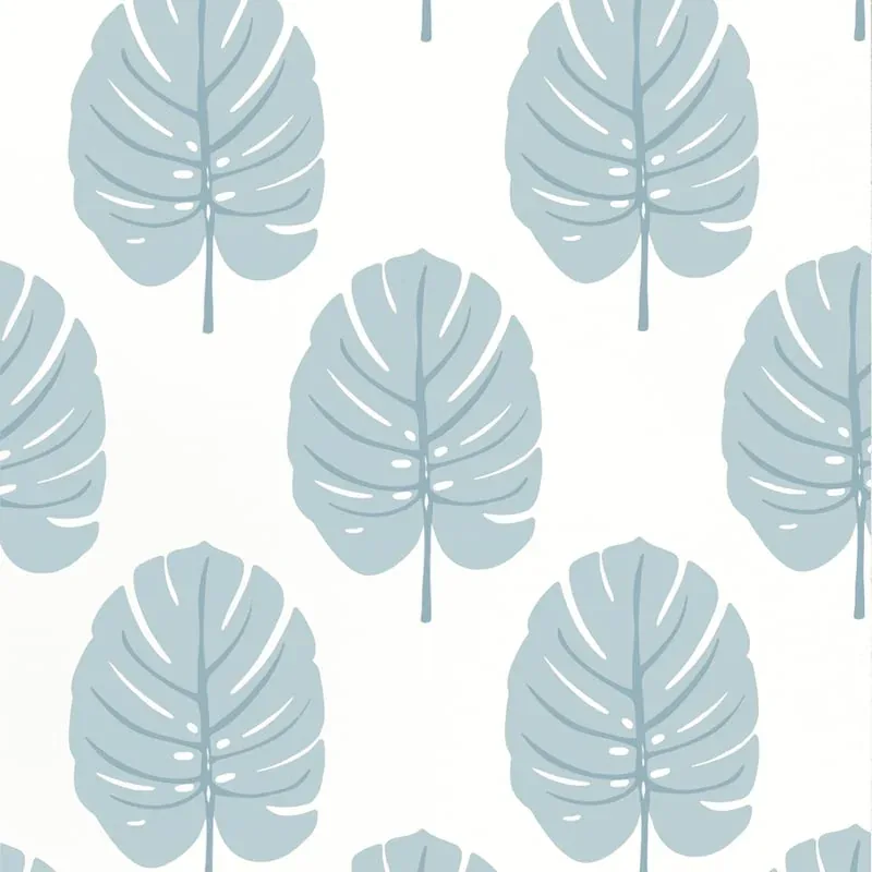 Monstera Spa Blue Thibaut wallpaper by Wallpaper Twins
