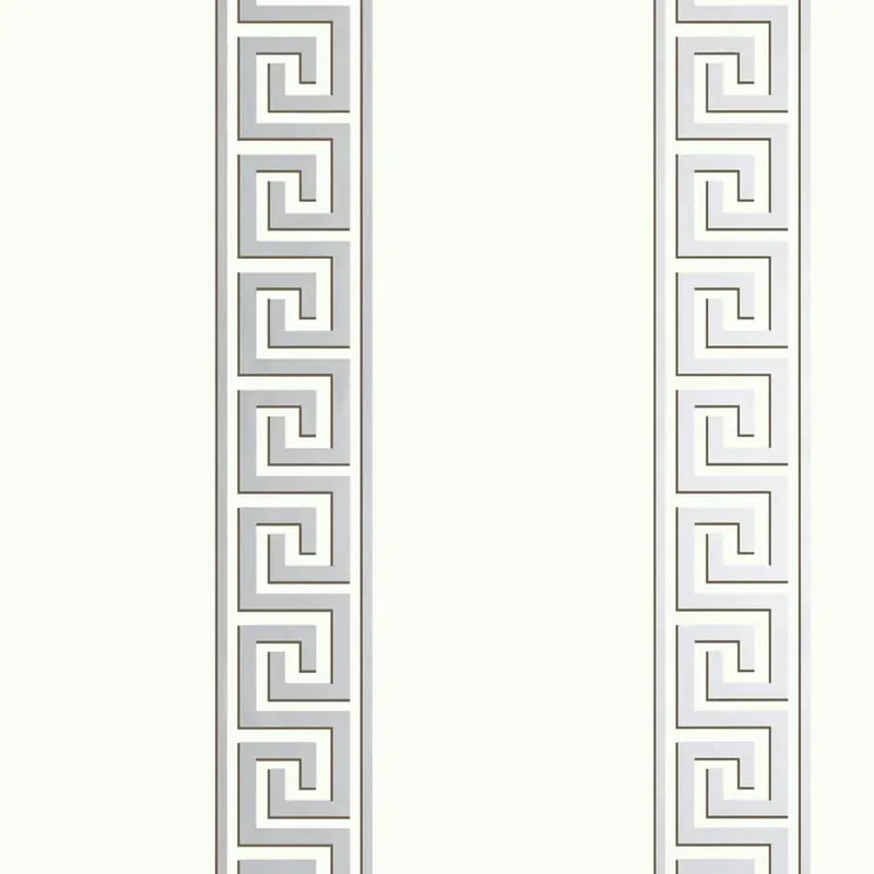 Andreas Stripe Metallic Silver on White Thibaut wallpaper by Wallpaper Twins