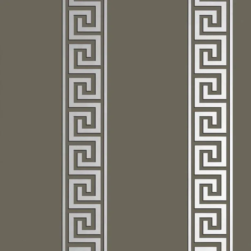 Andreas Stripe Metallic Silver on Charcoal Thibaut wallpaper by Wallpaper Twins