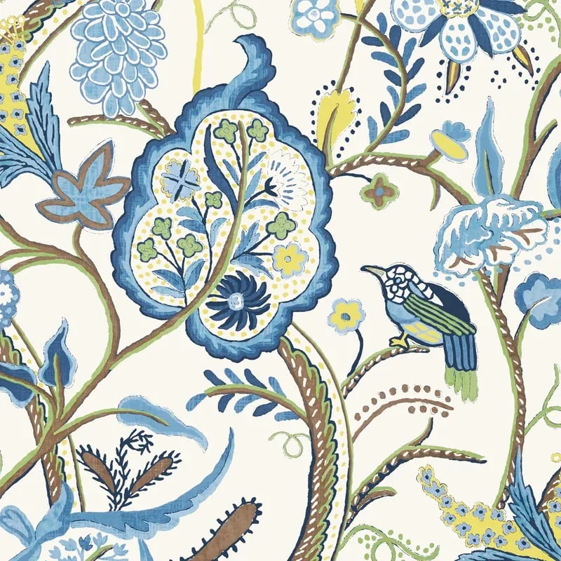 Windsor Blue and Yellow Thibaut wallpaper by Wallpaper Twins