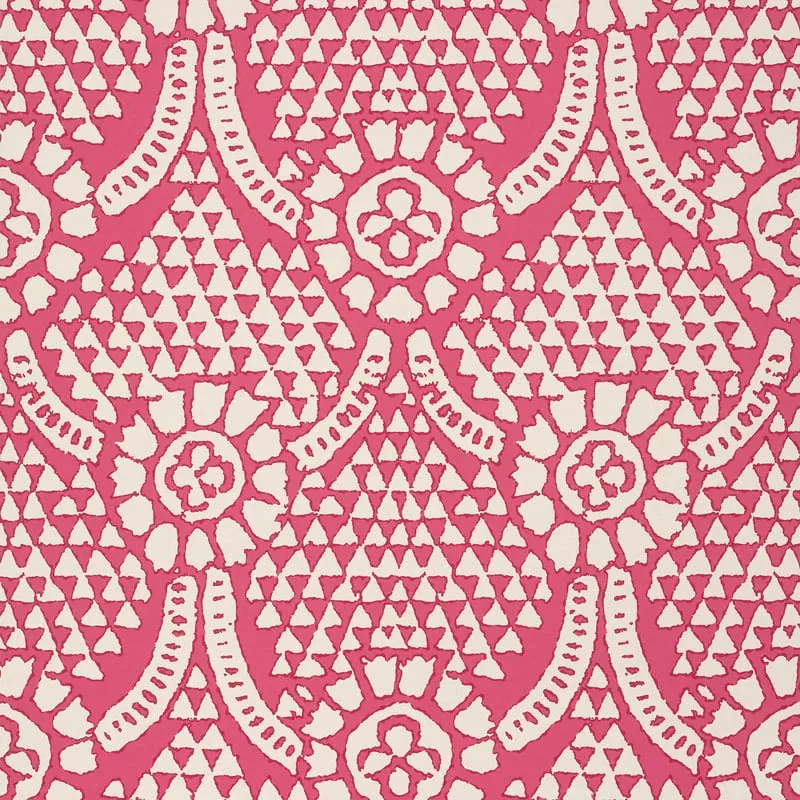 Chamomile Pink Thibaut wallpaper by Wallpaper Twins