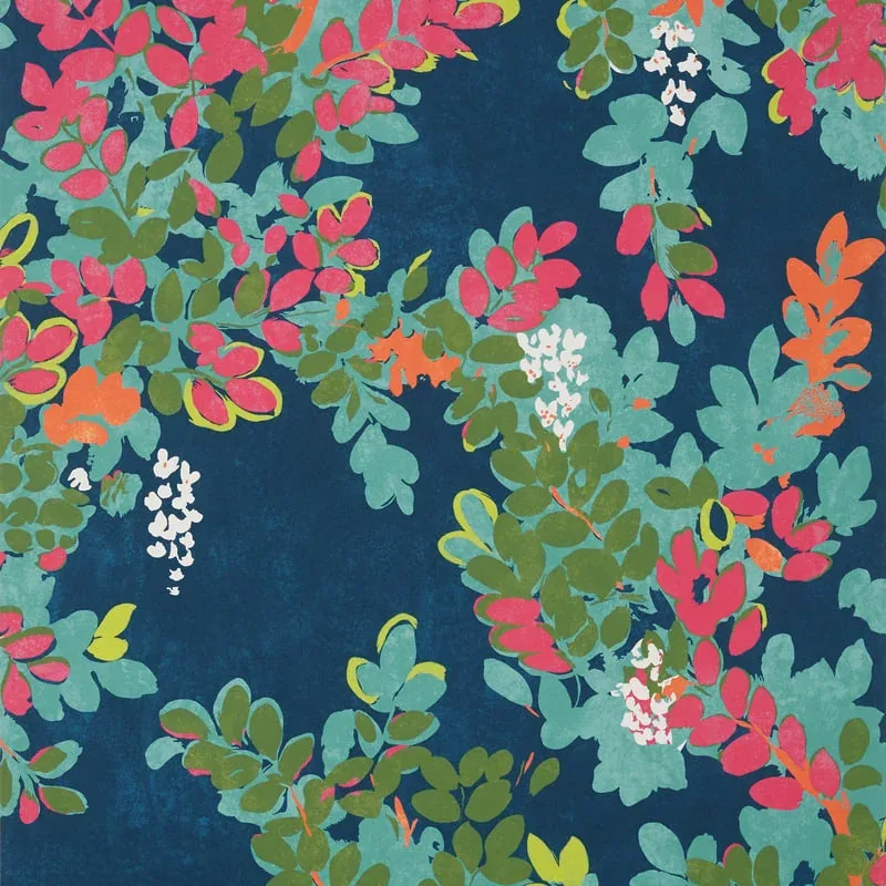 Central Park Navy and Pink Thibaut wallpaper by Wallpaper Twins