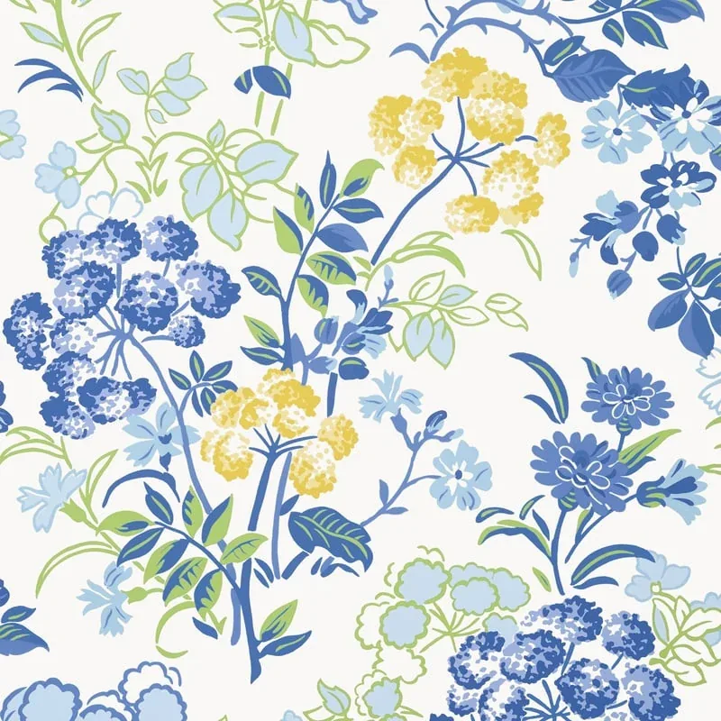 Spring Garden Blue and White Thibaut wallpaper by Wallpaper Twins