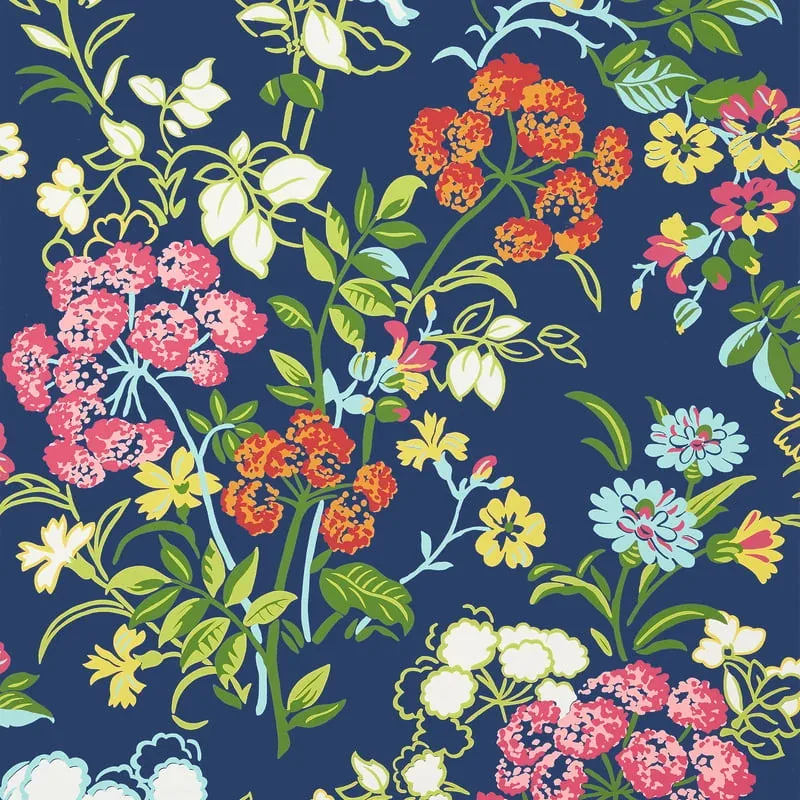 Spring Garden Navy Thibaut wallpaper by Wallpaper Twins