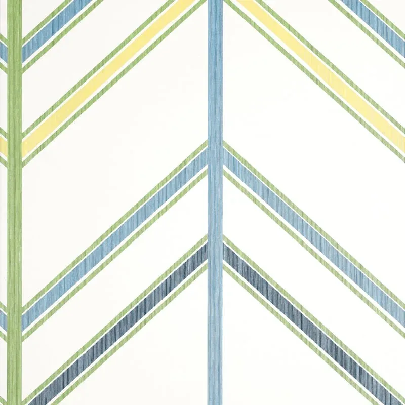 Ventura Blue and Green Thibaut wallpaper by Wallpaper Twins