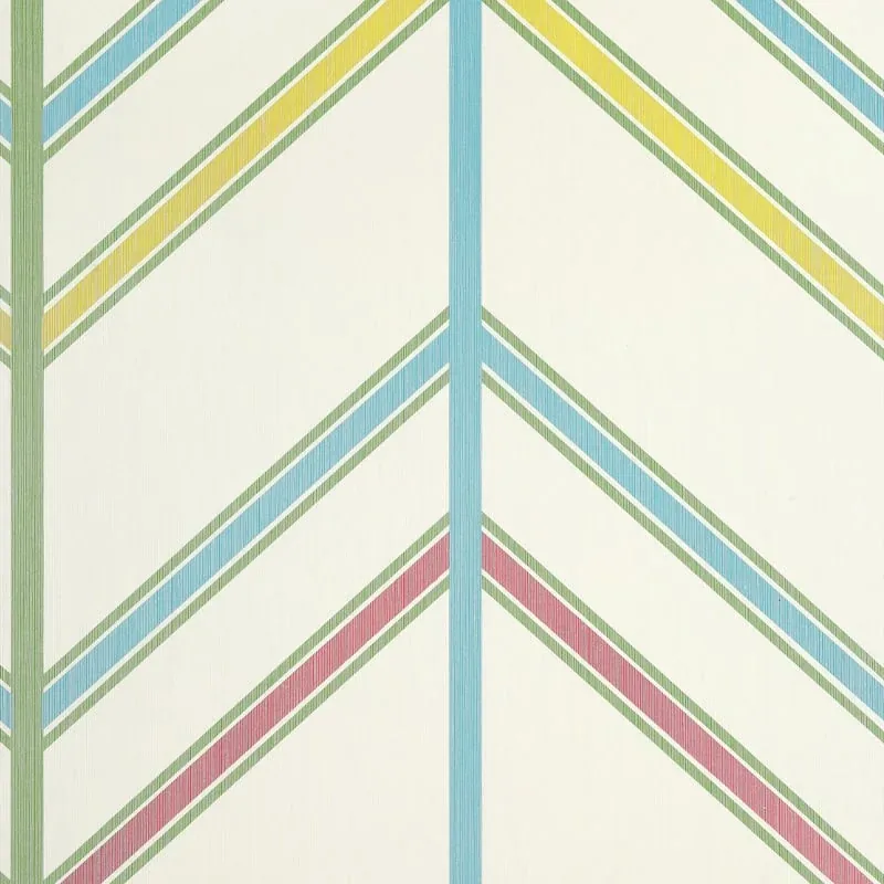 Ventura Pink and Green Thibaut wallpaper by Wallpaper Twins