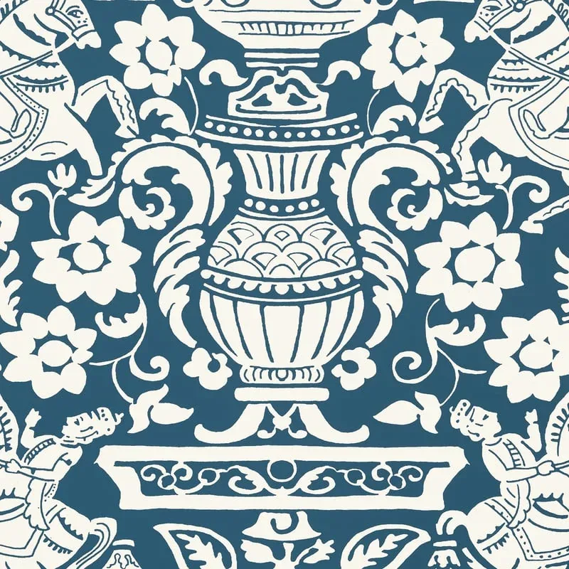 Galway Navy Thibaut wallpaper by Wallpaper Twins