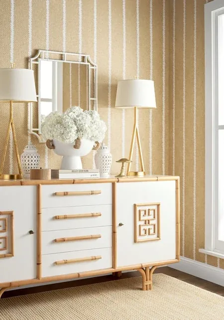 T15806 | Barrier Weave - Wheat room view