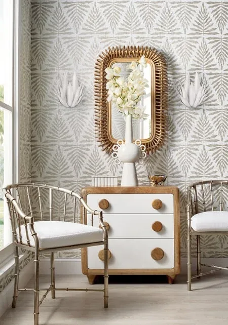 T15813 | Gasparilla - Metallic Silver and White room view