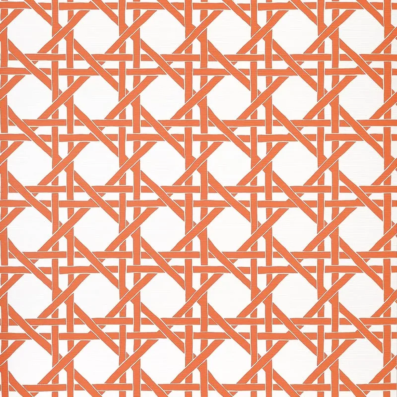 Canary Trellis Coral Thibaut wallpaper by Wallpaper Twins