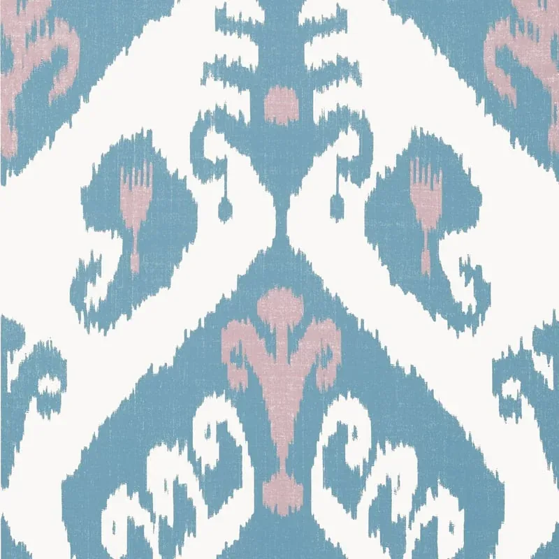 Indies Ikat Lavender and French Blue Thibaut wallpaper by Wallpaper Twins