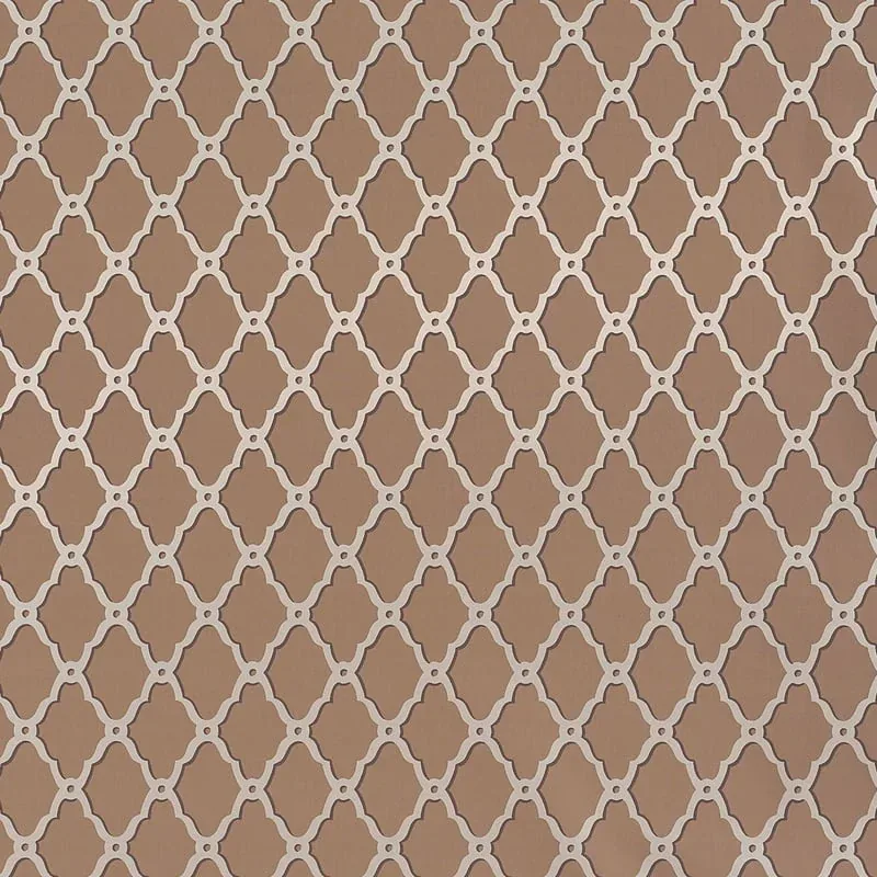 Rothbury Trellis Metallic on Cocoa Thibaut wallpaper by Wallpaper Twins