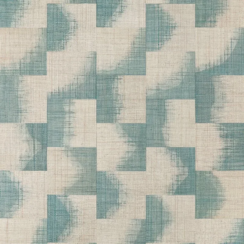 Raffia Squares Mineral Thibaut wallpaper by Wallpaper Twins