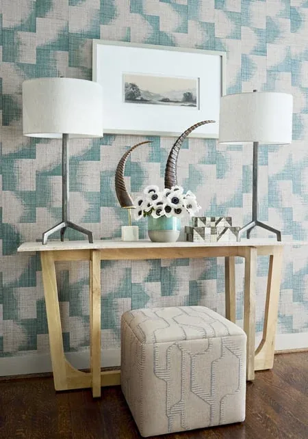 T24429 | Raffia Squares - Mineral room view