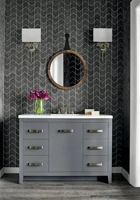 T27028 | Cordoza Weave - Charcoal room view