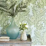 Desmond Aqua and Green Thibaut wallpaper by Wallpaper Twins