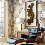 Saturn Metallic Copper and Black Thibaut wallpaper by Wallpaper Twins