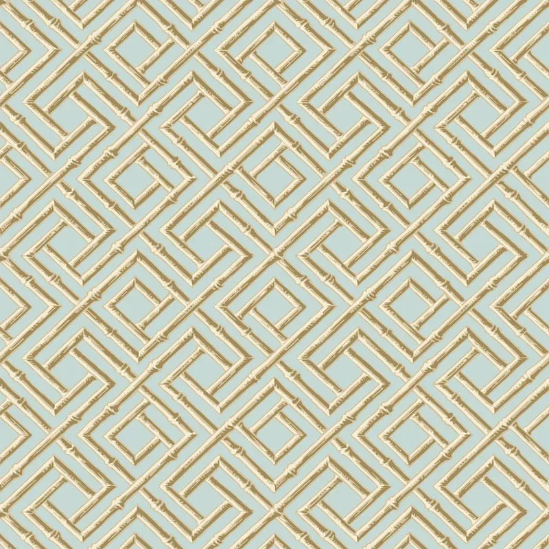 French Lattice Blue and Beige Thibaut wallpaper by Wallpaper Twins