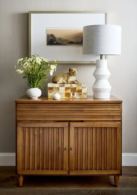 T44028 | Suited Stripe - Taupe room view