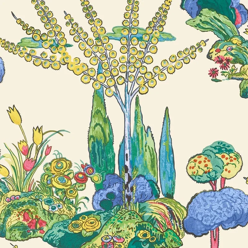 Orleans Yellow and Red Thibaut wallpaper by Wallpaper Twins