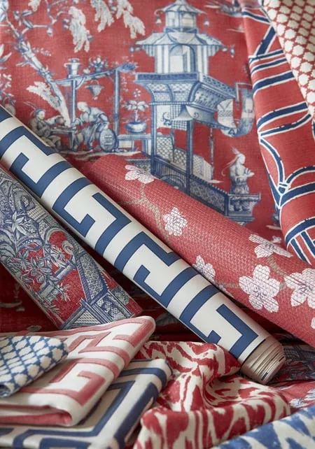 Sakura Red Thibaut wallpaper by Wallpaper Twins