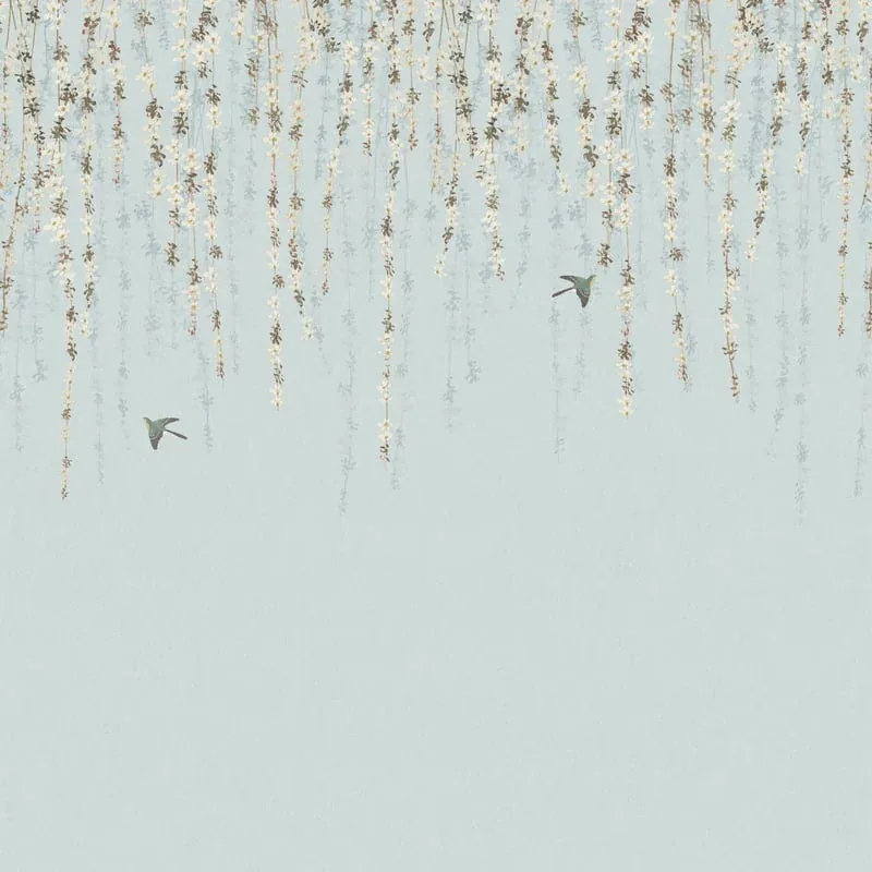 Blossom Mural Blue Thibaut wallpaper by Wallpaper Twins