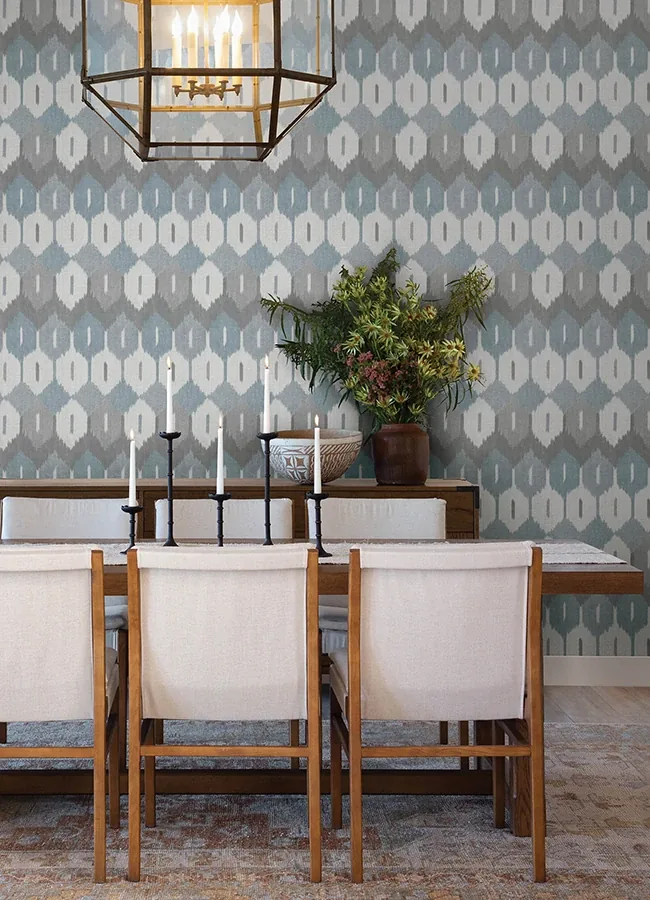 A-Street Prints Abilene Denim Ikat Wallpaper | Wallpaper Twins A-Street Prints Abilene Denim Ikat Wallpaper - SKU 4147-27407