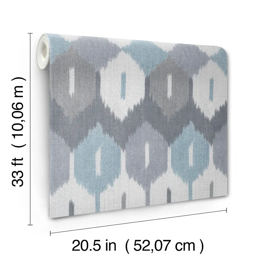A-Street Prints Abilene Denim Ikat Wallpaper | Wallpaper Twins A-Street Prints Abilene Denim Ikat Wallpaper - SKU 4147-27407