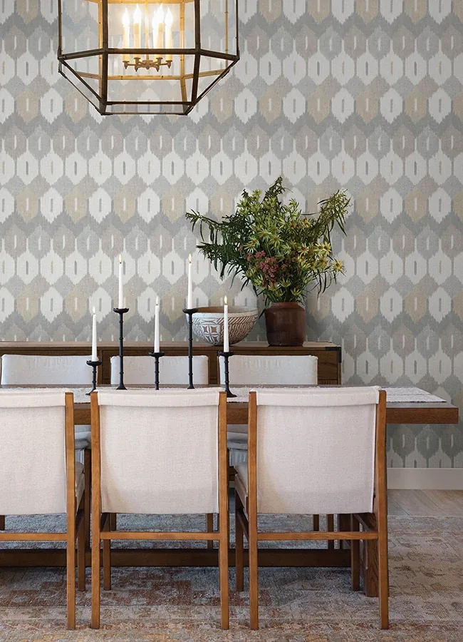 A-Street Prints Abilene Neutral Ikat Wallpaper - SKU 4147-27409