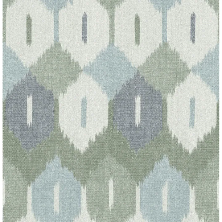 4147-27406 | Abilene Sea Green Ikat Wallpaper