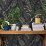 A-Street Prints Acacius Dark Blue Tropical Foliage Wallpaper | Wallpaper Twins A-Street Prints Acacius Dark Blue Tropical Foliage Wallpaper - SKU 4202-751840