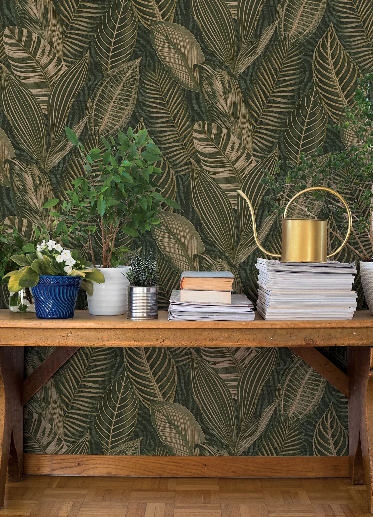 A-Street Prints Acacius Dark Green Tropical Foliage Wallpaper | Wallpaper Twins A-Street Prints Acacius Dark Green Tropical Foliage Wallpaper - SKU 4202-751826