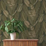 A-Street Prints Acacius Dark Green Tropical Foliage Wallpaper | Wallpaper Twins A-Street Prints Acacius Dark Green Tropical Foliage Wallpaper - SKU 4202-751826