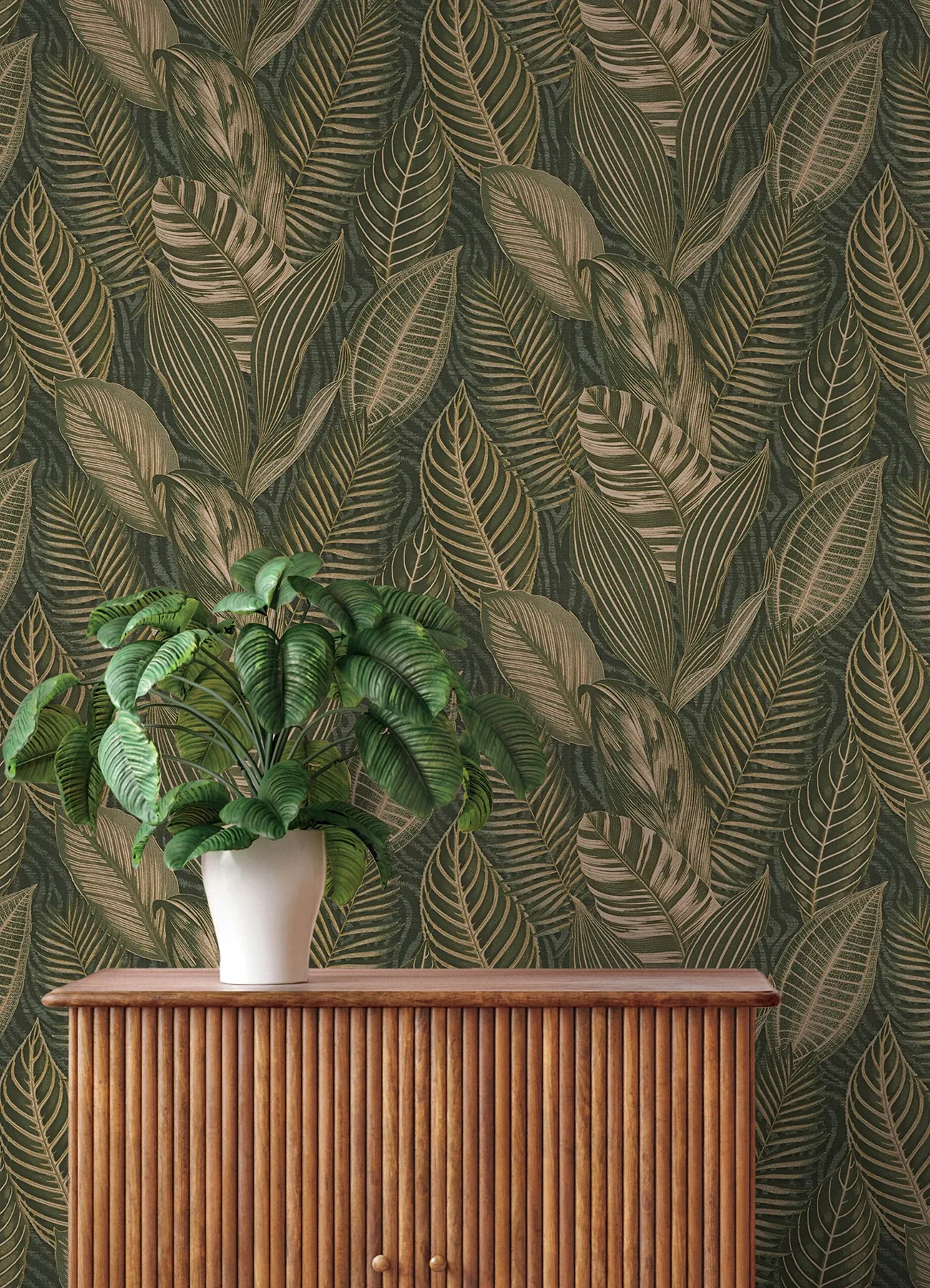 A-Street Prints Acacius Dark Green Tropical Foliage Wallpaper | Wallpaper Twins A-Street Prints Acacius Dark Green Tropical Foliage Wallpaper - SKU 4202-751826