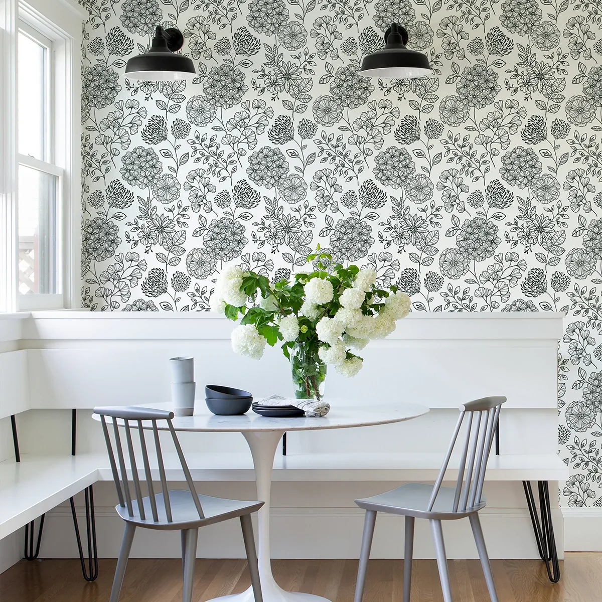 A-Street Prints Ada Black Floral Wallpaper | Wallpaper Twins A-Street Prints Ada Black Floral Wallpaper - SKU 2975-26203