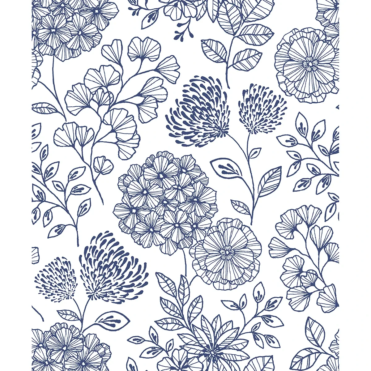 2975-26205 | Ada Blue Floral Wallpaper