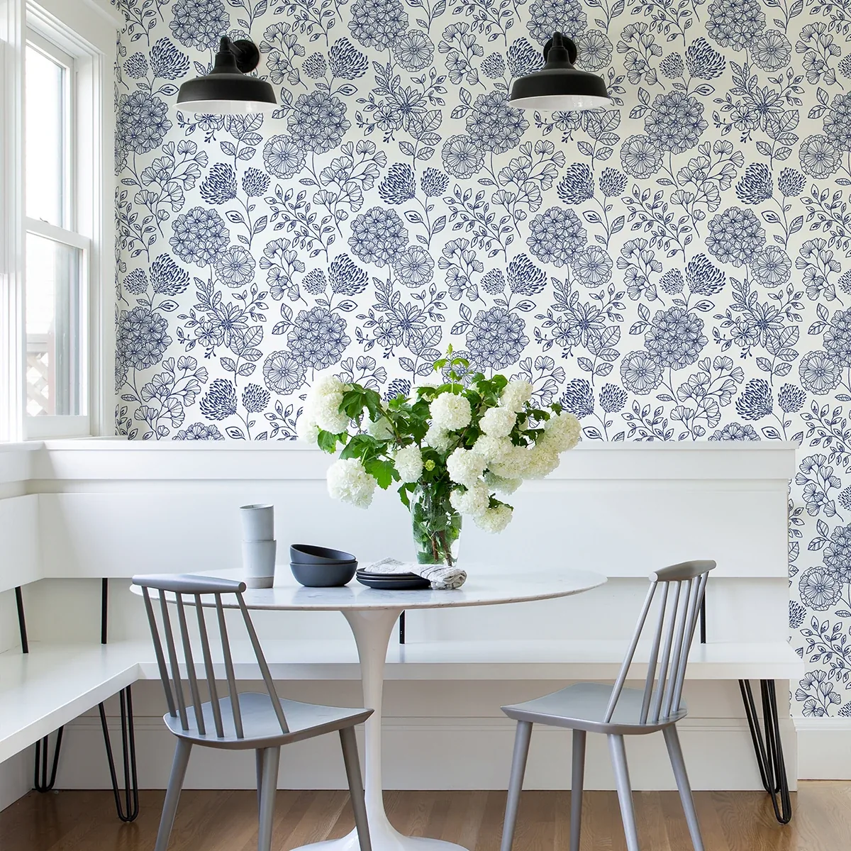 A-Street Prints Ada Blue Floral Wallpaper | Wallpaper Twins A-Street Prints Ada Blue Floral Wallpaper - SKU 2975-26205