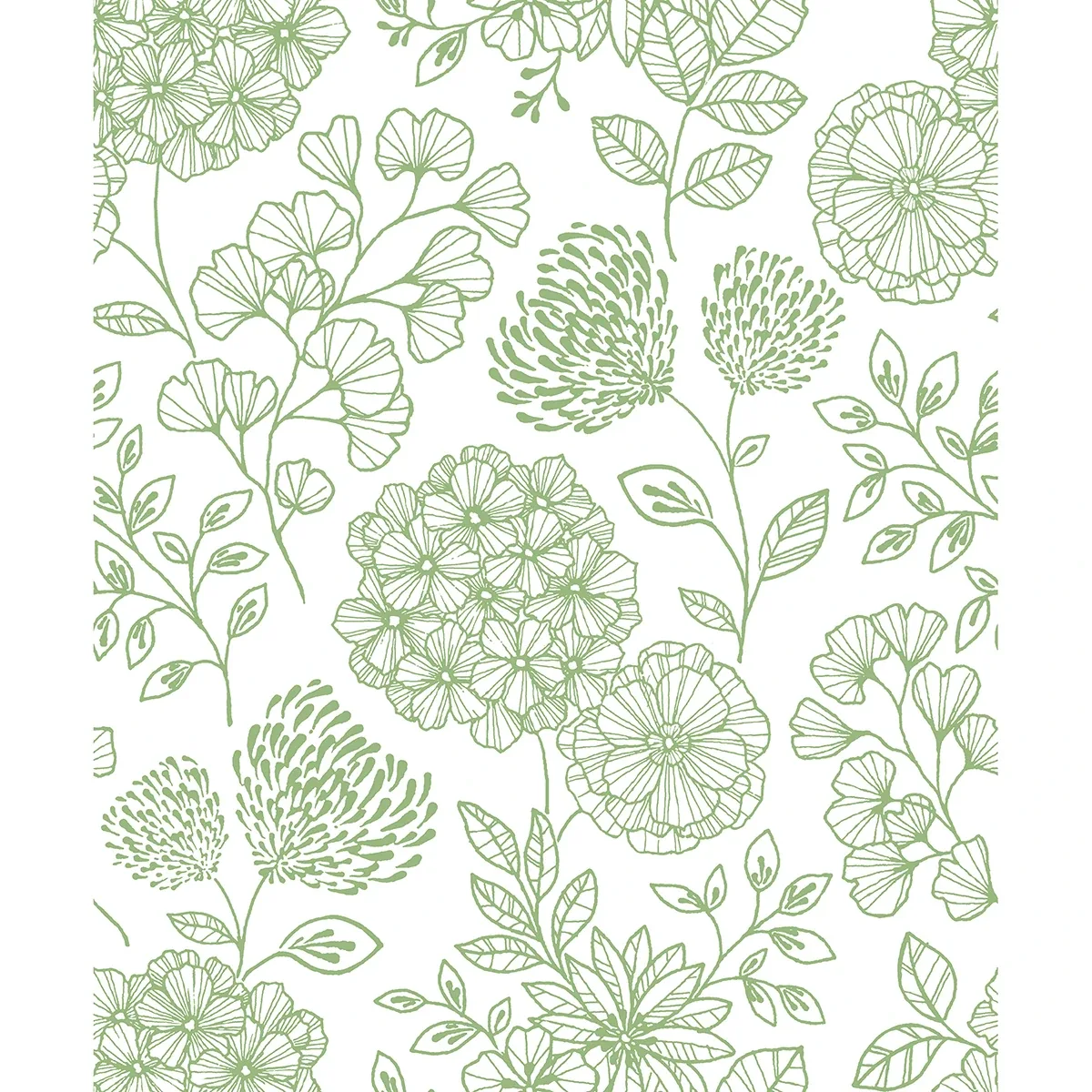 2975-26204 | Ada Green Floral Wallpaper