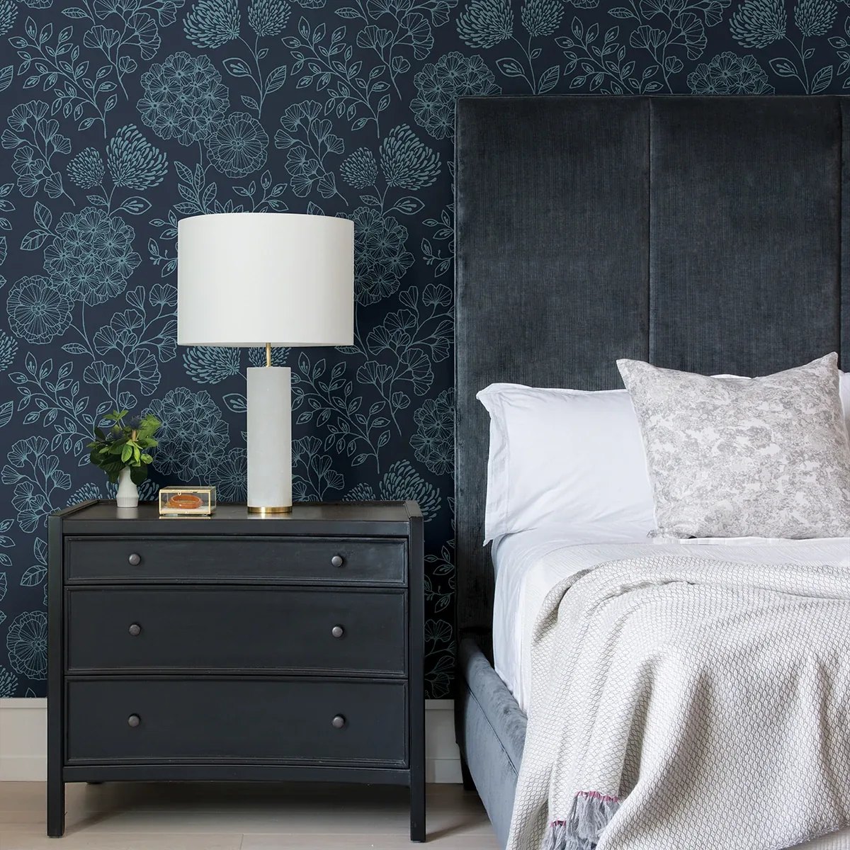 A-Street Prints Ada Indigo Floral Wallpaper | Wallpaper Twins A-Street Prints Ada Indigo Floral Wallpaper - SKU 2975-26207