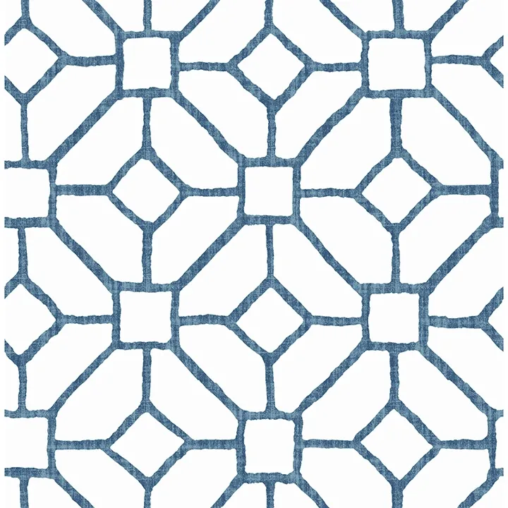 A-Street Prints Addis Blue Trellis Wallpaper - SKU 4120-26828