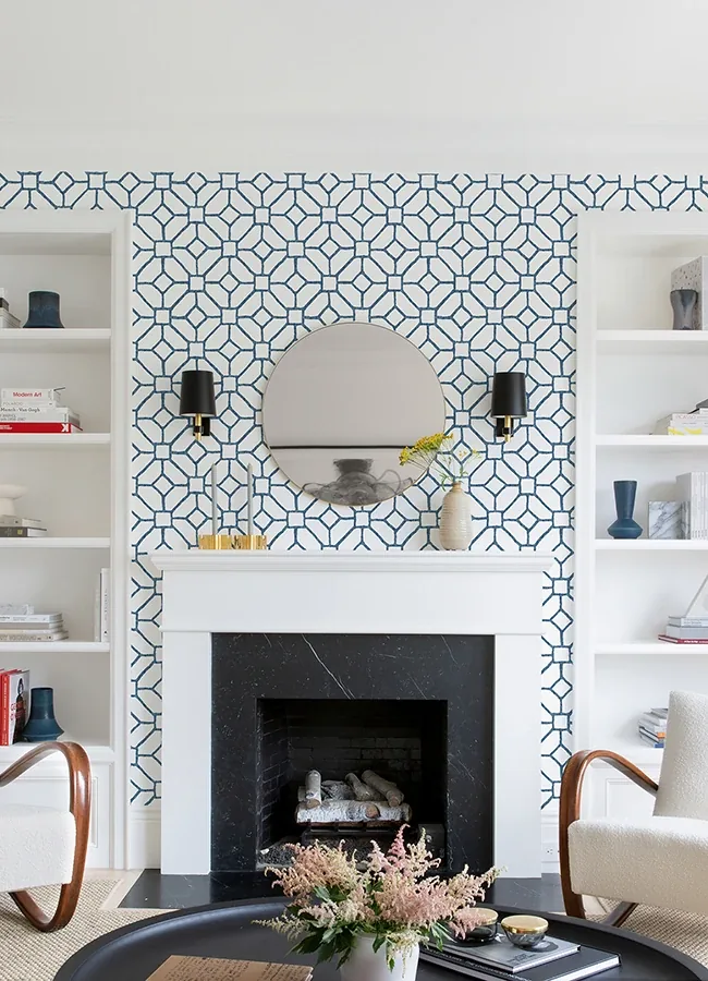 A-Street Prints Addis Blue Trellis Wallpaper | Wallpaper Twins A-Street Prints Addis Blue Trellis Wallpaper - SKU 4120-26828