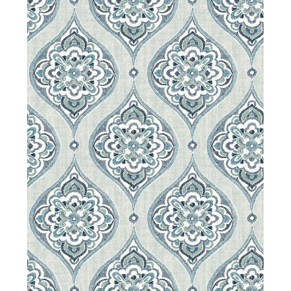 A-Street Prints Adele Aqua Damask Wallpaper - SKU 2821-25146