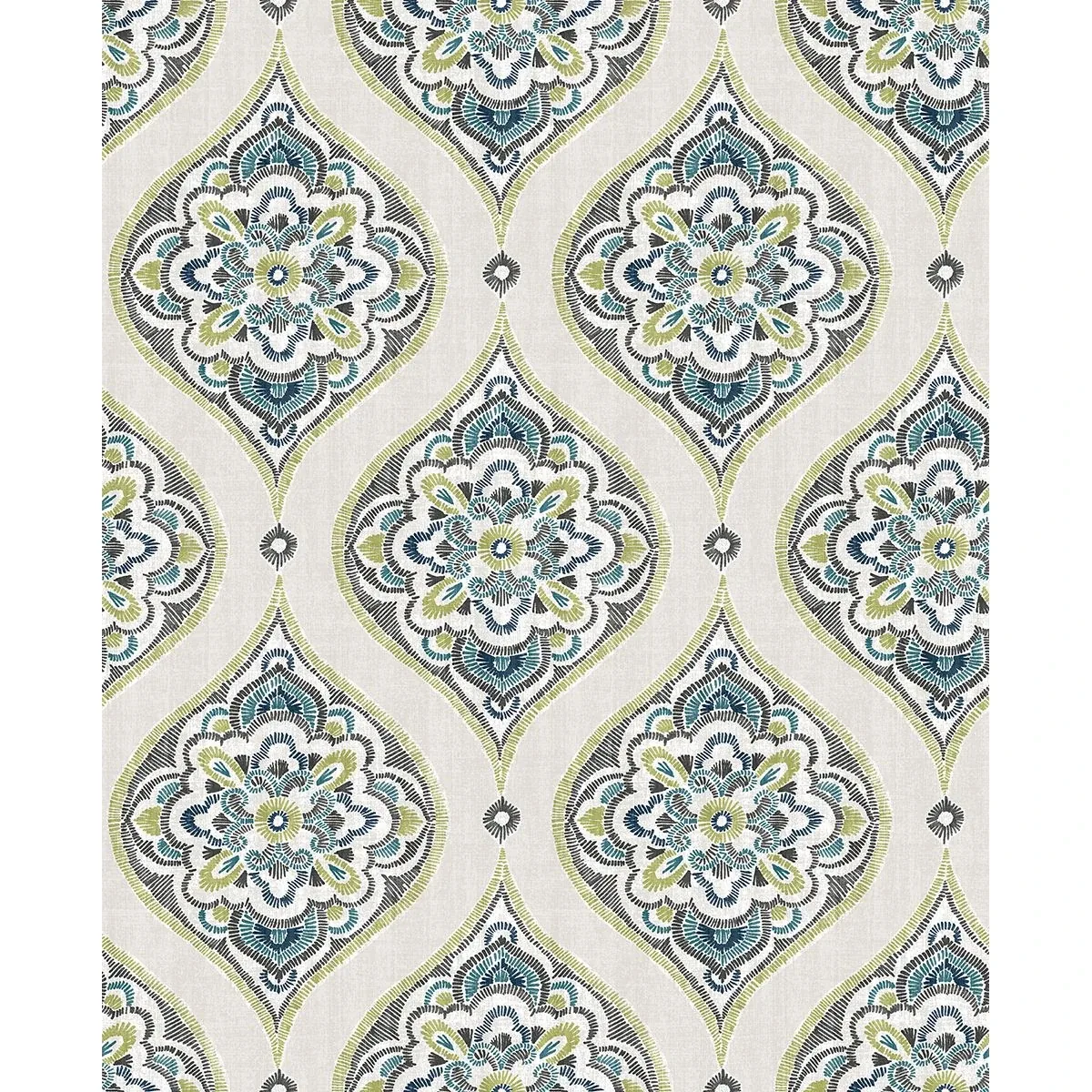 2821-25148 | Adele Green Damask Wallpaper