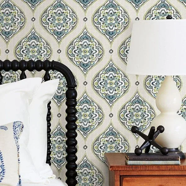 A-Street Prints Adele Green Damask Wallpaper - SKU 2821-25148