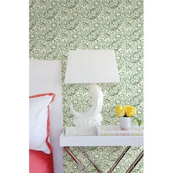 A-Street Prints Adrian Green Paisley Wallpaper - SKU 2657-22211