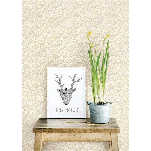 A-Street Prints Adrian Honey Paisley Wallpaper - SKU 2657-22214